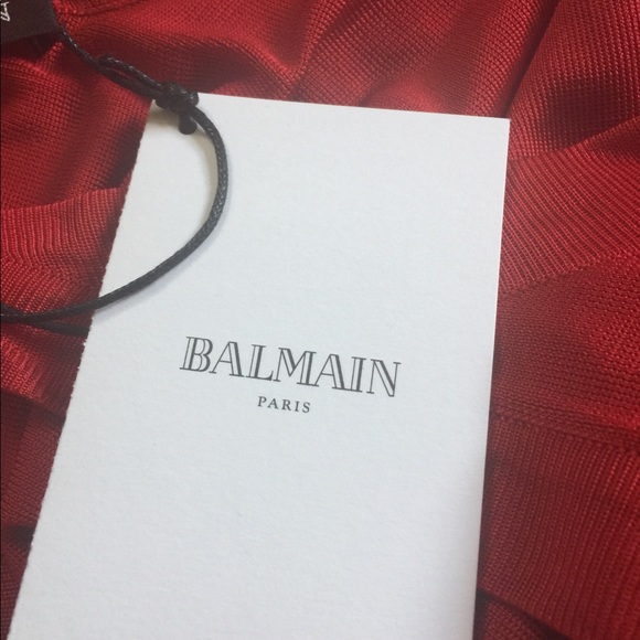 SOLD BALMAIN Jersey Gown Halter Maxi Dress Prom - Picture 7 of 8